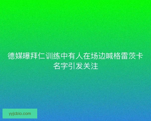 德媒曝拜仁训练中有人在场边喊格雷茨卡名字引发关注 德媒曝拜仁训练中有人在场边喊格雷茨卡名字引发关注